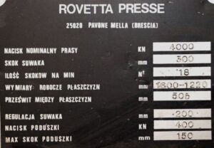 Механический пресс Rovetta S2-400-1600-1220 - 400 тонн (ID:75790) - Dabrox.com